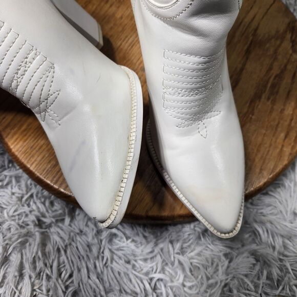 Isnom Women Size 7.5 Knee High Embroidered Chunky Heeled Western Cowgirl Boots - Picture 3 of 14